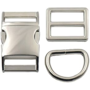 1 2 5 Sets Buckles Hook Clip 1" 25mm D Dee Ring Side Release Adjustor Triglides dog collar