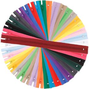 Zippers for Sewing 100 PCS Nylon Zippers for Sewing 12 Inch Zippers Bulk Zippers Colorful Sewing Zippers for Making Bags Pouches Pillow Covers and Sewing Crafts Projects 20 Colors