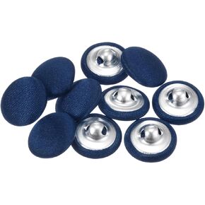 Harfington 10pcs 40L قماشية قماش مغطى 25 ملم أزرار خياطة المعادن الدائرية لبدلات بلوزات بلوزات ، أسود