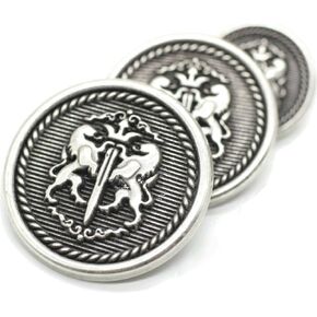 Twin Lion Gold Metal Shank Buttons - 12 Pcs - 3 Size Options - Luxury Twin Lion Crown Kingdom Metal Shank Buttons for Men Women Blazer Coat Uniform Shirt Suit and Jacket Sewing Craft DIY TWL4623……