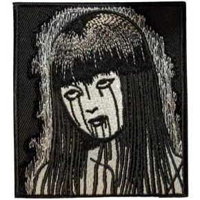 Horror Manga Patch Japan Japanese Goth Punk Spooky Scary Pop Art Embroidered Iron On Patch 3.75x3.25"", Regular