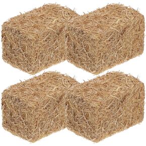 Small hay Bales: Mini Decorative Hay Miniature Haystack for Dollhouse Accesories Decoration Craft Farm Fall 1.18in 4pcs