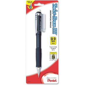 Pentel® Twist-Erase® III Mechanical Pencils, 0.9 mm, Assorted Barrel Colors, Pack Of 2 Pencils