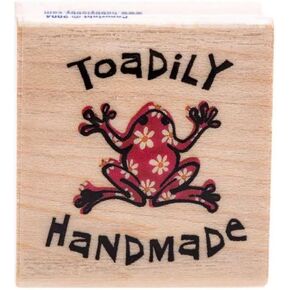 Show-Offs Toadily Handmade Wood and Rubber Stamp - 1 3/8 x 1 1/4 Inches, Brown