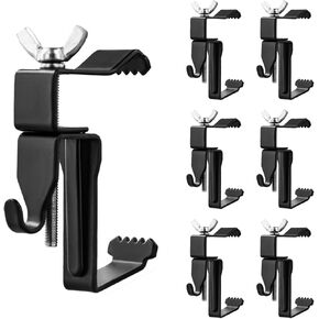 6pcs Metal Brick Hangers - Adjustable Heavy-Duty Wall Clamp Clips - No Drills Required - Outdoor Home Garden Wall Accessories
