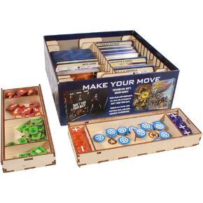 The Broken Token Game Organizer Compatible with The Dresden Files CCG - Wooden Game Organizing Box with Multiple Trays and Dividers