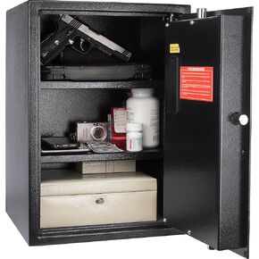 Barska Biometric Fingerprint Security Home Safe Lock Box for Handgun Document Money - DELUXE