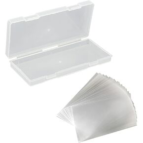 100 Pcs Plastic Paper Money Holders Clear Dollar Bill Holders Clear Paper Money Bags Money Collection Sleeves with Plastic Storage Case