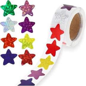 ملصقات نجم صغيرة 500pcs ، ملصقات مكافآت على شكل نجمة متعددة الألوان ، لامعة ، قابلة لإعادة الاستخدام ، داخلي ، 500 لفة لفة الأطفال ، المعلمين ، سجل القصاصات ، الكمبيوتر المحمول