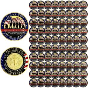 24 PCS Thank You for Your Service Military Appreciation Challenge Coin