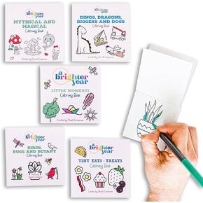 A Brighter Year The Original Adult Mini Coloring Book - XOXO Valentine Edition - 3" x 3" Pocket Size, 50 Pages, Lay Flat Binding, Thick Paper, No Bleeding - Stress/Anxiety Relief - Relaxation, Gift