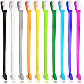 200 PCS Dog Dog Brathbrush Tooth Brushes Brutes ، مجموعة فرشاة مزدوجة الجوانب ، طقم تنظيف الأسنان شعيرات ناعمة طويلة ، فرشاة أسنان للحيوانات الألي