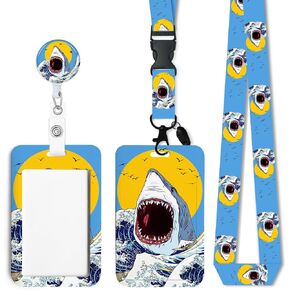 Funny Halloween ID Badge Holder with Breakaway Lanyard, Retractable Badge Reel,Lanyards for Id Badges，Work Name Tag Breakaway Lanyard ID Card Protector Case for Teacher Nurse Work Office Gifts