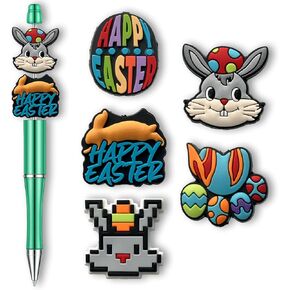 Easter Plants Flowers Focal Beads for Pens, Silicone Focal Beads Bulk for Bead Pens Keychain Bracelet Jewelry Making (Sunflower)