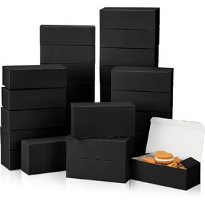 36 Pcs Pink Boxes for Bakery Cookie Candy Biscuit Treats Small Boxes Cardboard Recyclable Pink and Black for Party Favor Wedding Packaging(6 x 3 x 1.8 Inch,Pink)