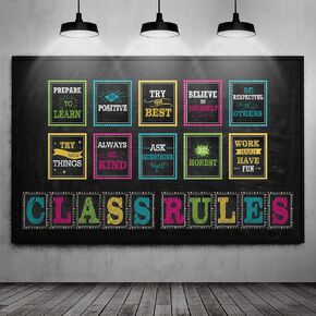 20 Pieces Classroom Bulletin Board Posters Class Rules Letter Motivational Quote Wall Poster Set Class Inspirational Rustic Decoration 12 x 10 Inch, 10 x 6.7 Inch