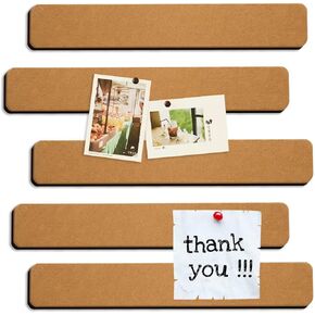 Corksidol Felt Pin Board Bar Strips Bulletin Board for Bedrooms,Classroom,Office with Full Back Self Adhesive Cork Board with Push Pins for Paste Notes, Photos, Schedules 5 Pack