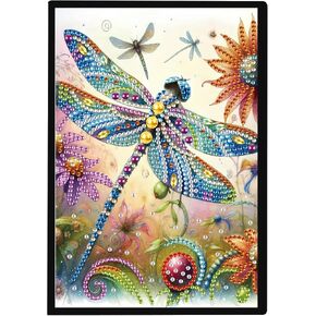 JISHSHAY A5 Diamond Painting Notebook Dragonfly Diamond Art Sketch Book with Leather Cover Special Shape Diamond Art Kits Journal Diamond Art Kits for Adults Notepad Graph Paper Diary Leather Journal in Saudi Arabia