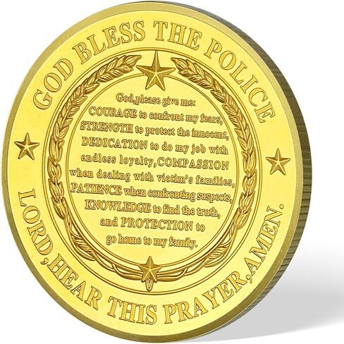 Saint Michael Police Prayer Coin Patron Saint of Police Officers Police Law Enforcement Challenge Coin (Police Graveyard, 1) in Kuwait