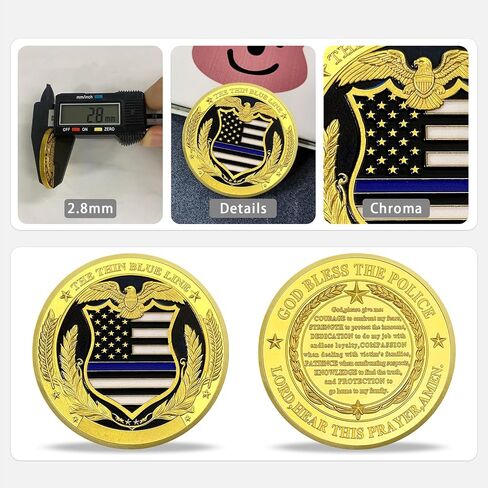 Saint Michael Police Prayer Coin Patron Saint of Police Officers Police Law Enforcement Challenge Coin (Police Graveyard, 1) in Kuwait