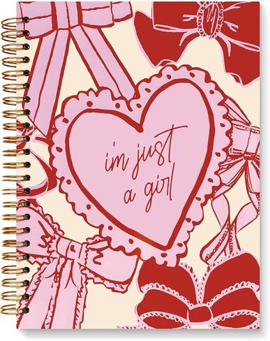 Pink Bow Coquette Notebook, Preppy Pink Journal Notebook for Teen Girls, Trendy Pink Hardcover Spiral Notebook for School Student Teacher Office, 5.5x8.3 in Kuwait