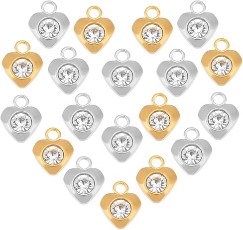 UNICRAFTALE Rhinestone Charm Stainless Steel Link Charms Crystal Charm Glass Connector Charms Diamond Connectors Birthstone Charms Metal Linking Charm for Jewelry Making in Saudi Arabia