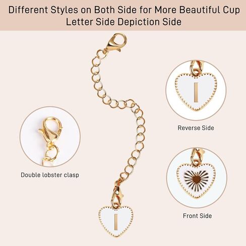 Letter Charm Accessories for Stanley Cup，2PCS Initial Charm for Stanley Cup，Keychain for Stanley Cup Initial Charm in Saudi Arabia