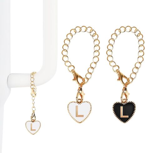 Letter Charm Accessories for Stanley Cup，2PCS Initial Charm for Stanley Cup，Keychain for Stanley Cup Initial Charm in Saudi Arabia