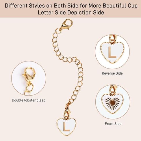 Letter Charm Accessories for Stanley Cup，2PCS Initial Charm for Stanley Cup，Keychain for Stanley Cup Initial Charm in Saudi Arabia