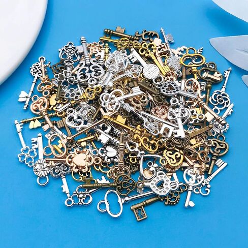 WOCRAFT 100PCS سحر رئيسي لصنع المجوهرات ، سحر سوار متنوع للمجوهرات ، سحر حرك المعادن بالجملة المختلطة للجملة لتصنيع القلادة المفتاحية لصنع المجوهرات الحرف (SN927) in Kuwait