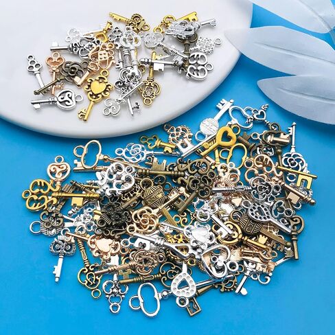 WOCRAFT 100PCS سحر رئيسي لصنع المجوهرات ، سحر سوار متنوع للمجوهرات ، سحر حرك المعادن بالجملة المختلطة للجملة لتصنيع القلادة المفتاحية لصنع المجوهرات الحرف (SN927) in Kuwait