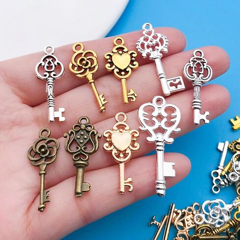 WOCRAFT 100PCS سحر رئيسي لصنع المجوهرات ، سحر سوار متنوع للمجوهرات ، سحر حرك المعادن بالجملة المختلطة للجملة لتصنيع القلادة المفتاحية لصنع المجوهرات الحرف (SN927) in Kuwait