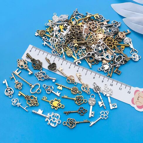 WOCRAFT 100PCS سحر رئيسي لصنع المجوهرات ، سحر سوار متنوع للمجوهرات ، سحر حرك المعادن بالجملة المختلطة للجملة لتصنيع القلادة المفتاحية لصنع المجوهرات الحرف (SN927) in Kuwait