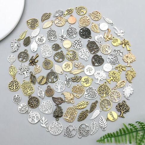 WOCRAFT 100PCS سحر رئيسي لصنع المجوهرات ، سحر سوار متنوع للمجوهرات ، سحر حرك المعادن بالجملة المختلطة للجملة لتصنيع القلادة المفتاحية لصنع المجوهرات الحرف (SN927) in Kuwait