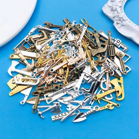 WOCRAFT 100PCS سحر رئيسي لصنع المجوهرات ، سحر سوار متنوع للمجوهرات ، سحر حرك المعادن بالجملة المختلطة للجملة لتصنيع القلادة المفتاحية لصنع المجوهرات الحرف (SN927) in Kuwait