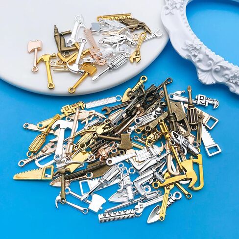 WOCRAFT 100PCS سحر رئيسي لصنع المجوهرات ، سحر سوار متنوع للمجوهرات ، سحر حرك المعادن بالجملة المختلطة للجملة لتصنيع القلادة المفتاحية لصنع المجوهرات الحرف (SN927) in Kuwait