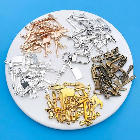 WOCRAFT 100PCS سحر رئيسي لصنع المجوهرات ، سحر سوار متنوع للمجوهرات ، سحر حرك المعادن بالجملة المختلطة للجملة لتصنيع القلادة المفتاحية لصنع المجوهرات الحرف (SN927) in Kuwait