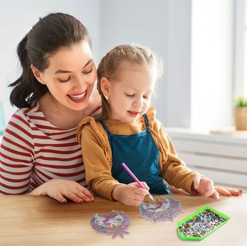 6 Pieces Elf Diamond Art Window Suncatcher 5D Diamond Art Painting Wind Chime Double Sided Hanging Diamond Acrylic Ornaments with Crystal Pendant for Adults Beginners Window Home Garden Decor in Saudi Arabia