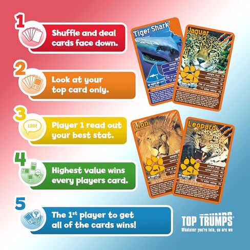 Top Trumps Card Game Predators - Family Games for Kids and Adults - Learning Games - Kids Card Games for 2 Players and More - Kid War Games - Card Wars - for 6 Plus Kids in Saudi Arabia