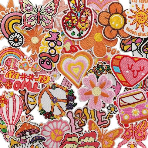 Summer Hawaii Iron on Patches Pack, Embroidered Iron on/Sew on Summer Patches Applique for Clothing, Hat, Backpack, Jeans, Jacket, Bag, Sock and More, Pack of 48 in Saudi Arabia