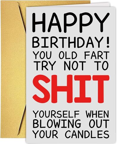 Funny Birthday Cards For Women Men, Rude Birthday Card Gift for Nan Grandad Mom Dad, 50th 60th 70th 80th Birthday Card for Him Her, Happy Birthday Card Dad Mom in Saudi Arabia