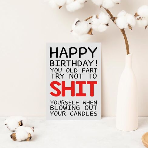 Funny Birthday Cards For Women Men, Rude Birthday Card Gift for Nan Grandad Mom Dad, 50th 60th 70th 80th Birthday Card for Him Her, Happy Birthday Card Dad Mom in Saudi Arabia