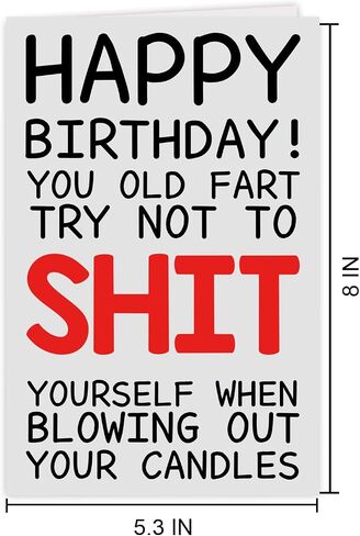 Funny Birthday Cards For Women Men, Rude Birthday Card Gift for Nan Grandad Mom Dad, 50th 60th 70th 80th Birthday Card for Him Her, Happy Birthday Card Dad Mom in Saudi Arabia