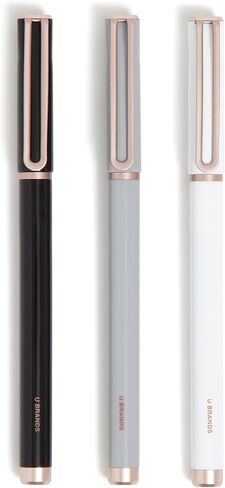 U Brands Catalina Felt Tip Pens, Set of 3, Soft Dye Colors and Soft Touch Finish, Medium (0.7 mm) Point, Black Ink in Saudi Arabia