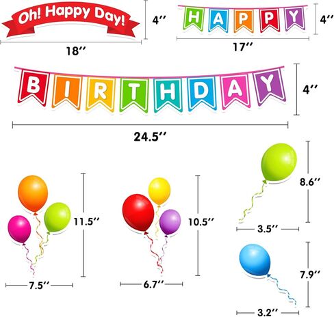 EAMAY Happy Birthday Bulletin Board Sets, Preschool & Kindergarten Classroom Decorations, Back to School Classroom Supplies, Cardstock Colorful Cutouts (Rainbow) in Saudi Arabia
