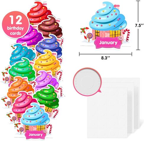EAMAY Happy Birthday Bulletin Board Sets, Preschool & Kindergarten Classroom Decorations, Back to School Classroom Supplies, Cardstock Colorful Cutouts (Rainbow) in Saudi Arabia