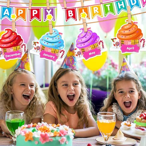 EAMAY Happy Birthday Bulletin Board Sets, Preschool & Kindergarten Classroom Decorations, Back to School Classroom Supplies, Cardstock Colorful Cutouts (Rainbow) in Saudi Arabia