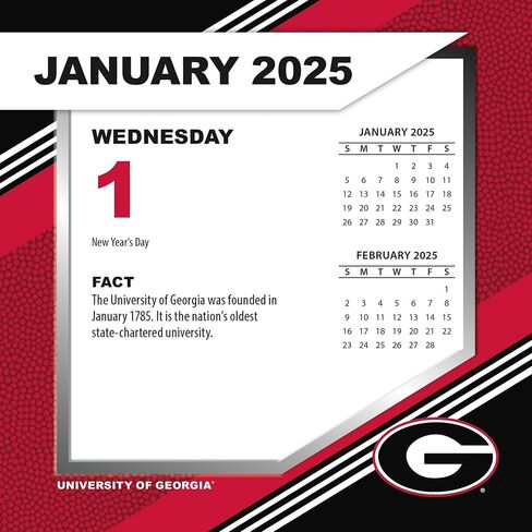 TURNER SPORTS Georgia Bulldogs 2025 Box Calendar (25998053007) in Saudi Arabia