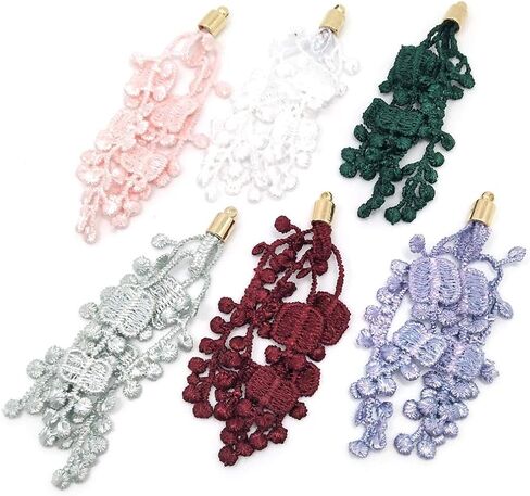 100Pcs Chiffon Flower Handmade Tiny Soft Tassels Mini Tassels,Colorful Tassels, Earring Tassels,Key Chian Tassels Assorted Colors Randomly (02) in Saudi Arabia