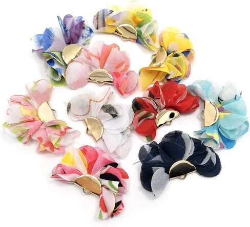 100Pcs Chiffon Flower Handmade Tiny Soft Tassels Mini Tassels,Colorful Tassels, Earring Tassels,Key Chian Tassels Assorted Colors Randomly (02) in Saudi Arabia